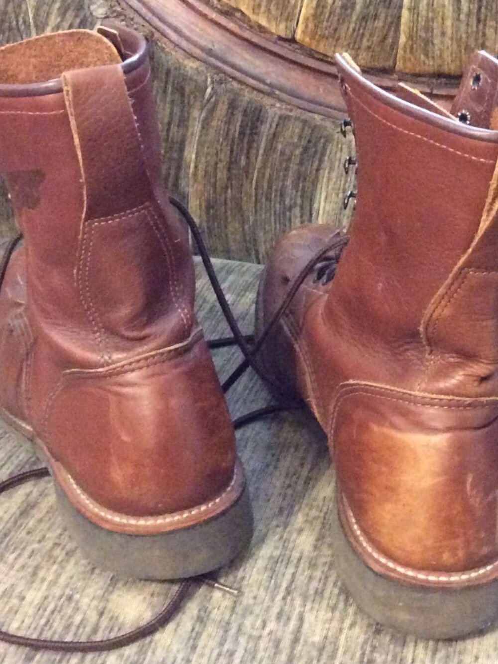 Red Wing Shoes Men's Tan Leather Upper Boots  Size 11 Made in USA - Gently Worn - Picture 3 of 10